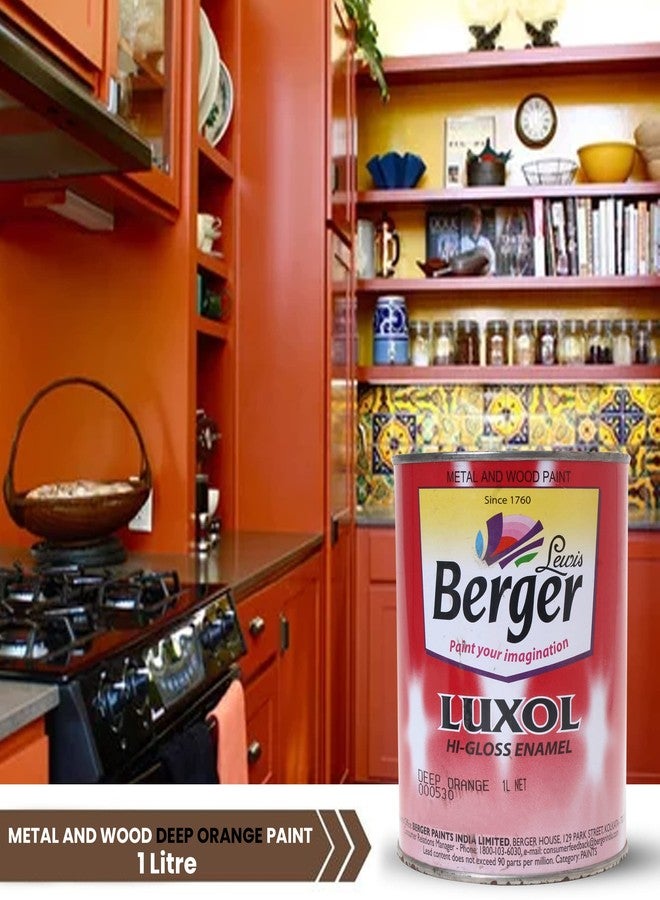 BERGER Luxol Hi Gloss Enamel Deep Orange 1Ltr - Image 2